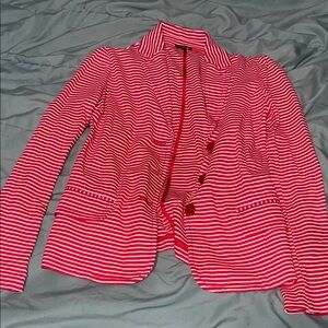 Red and white blazer